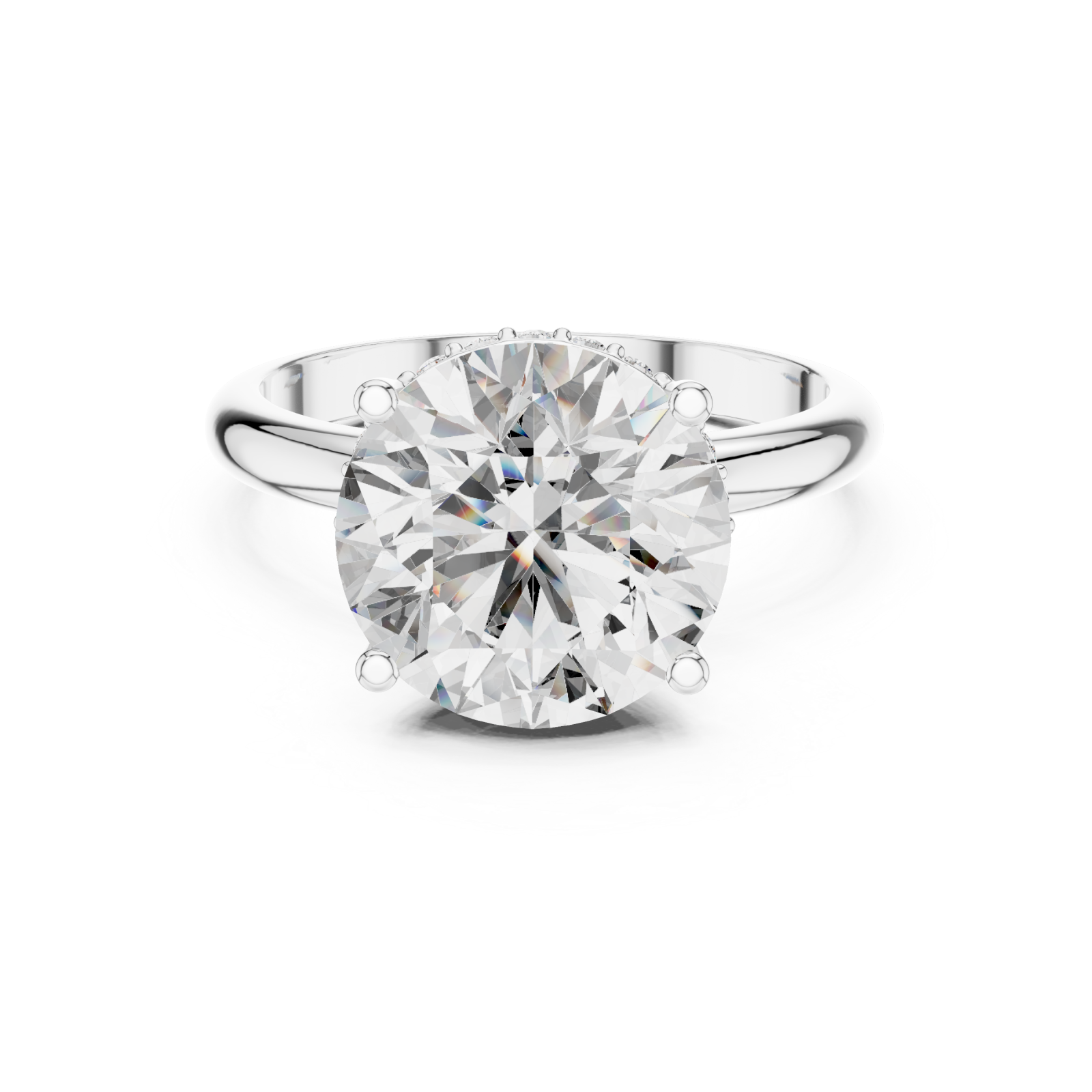  White Gold Celestial Whisper Promise Ring Front View