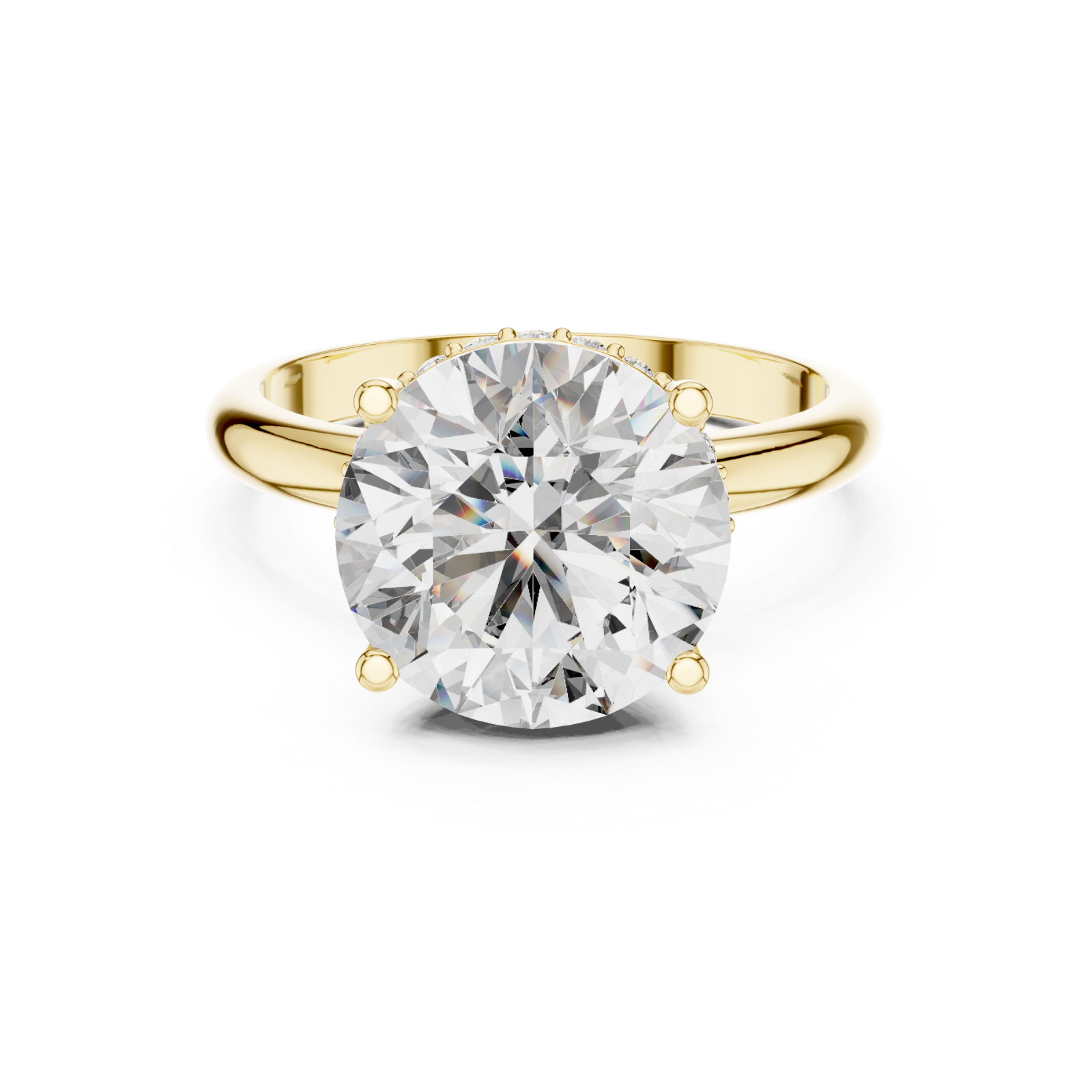  Gold Celestial Whisper Promise Ring Front View