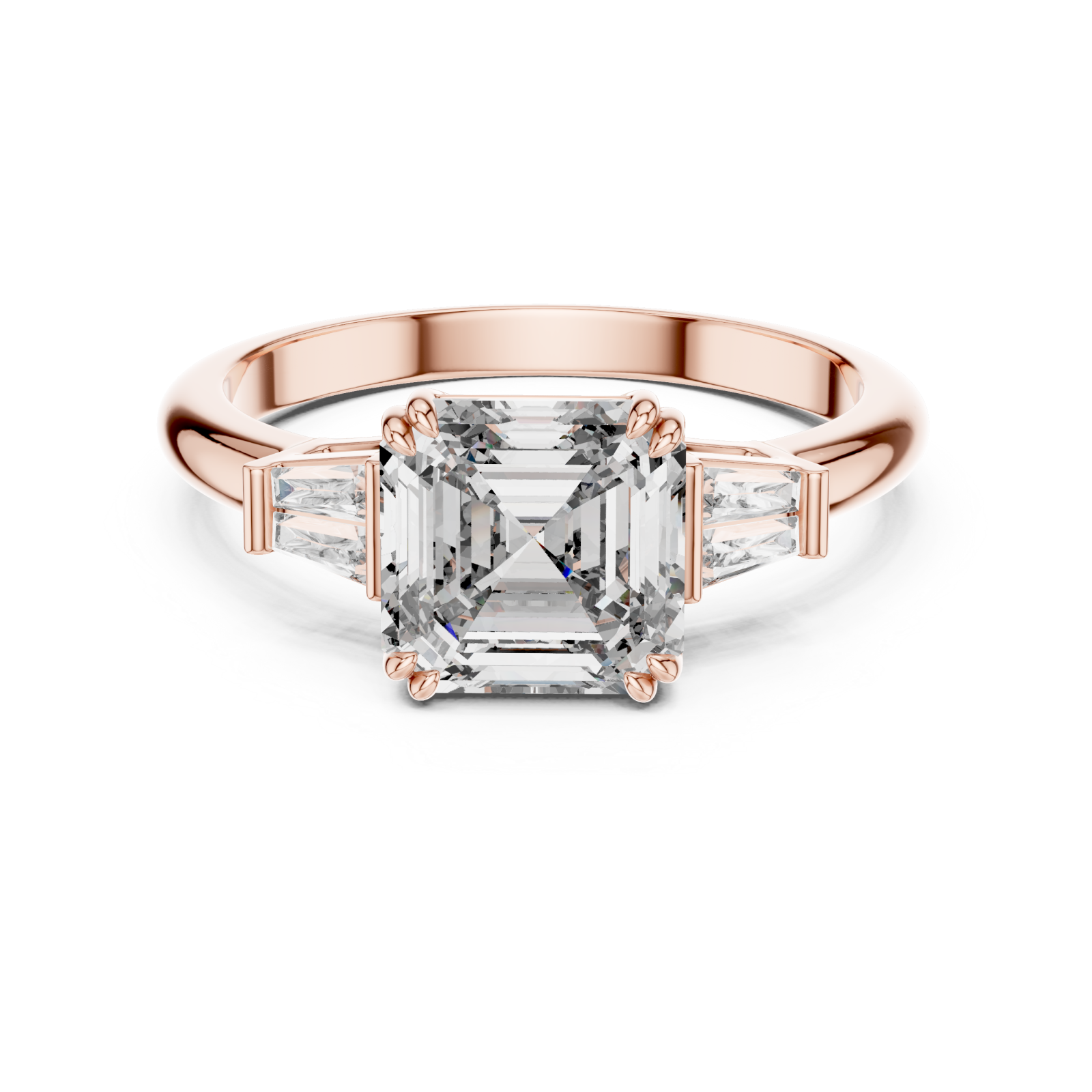  Rose Gold Starlit Archway Modern Ring Front View
