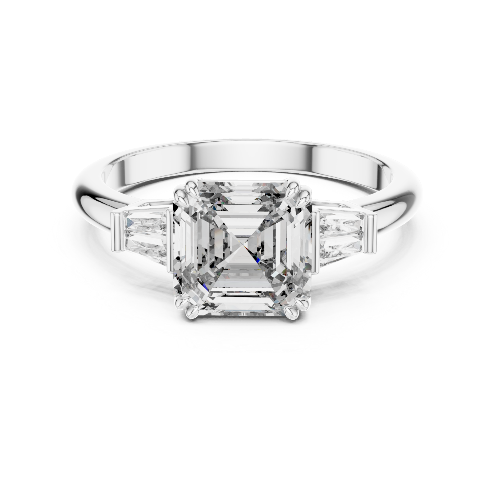  White Gold Starlit Archway Modern Ring Front View