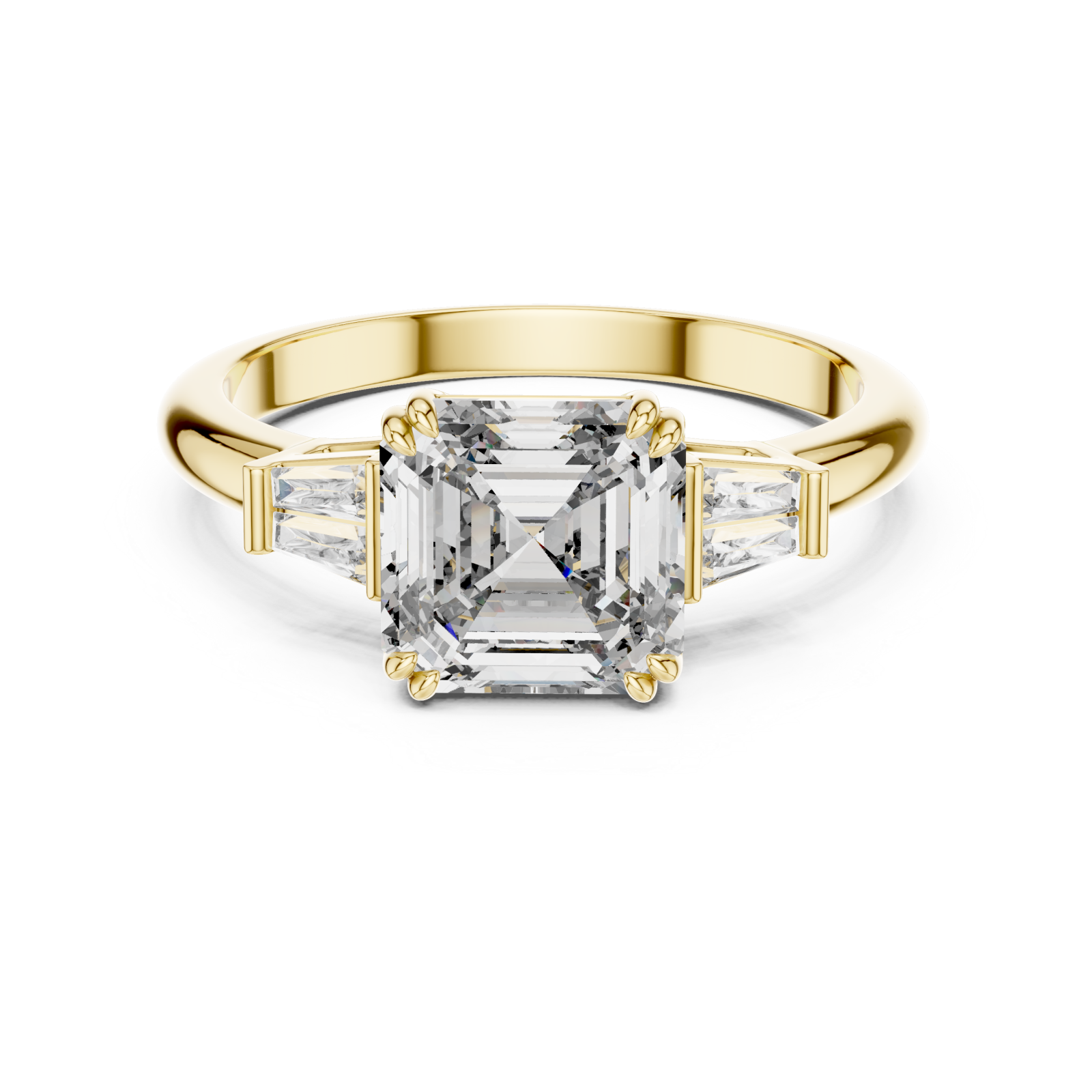  Gold Starlit Archway Modern Ring Front View