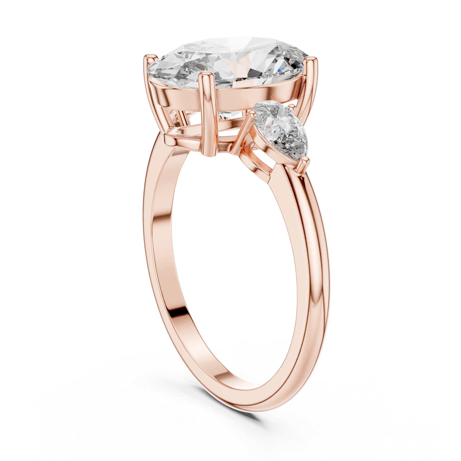  Rose Gold Serene Arc Harmony Eternity Band Ring Left View