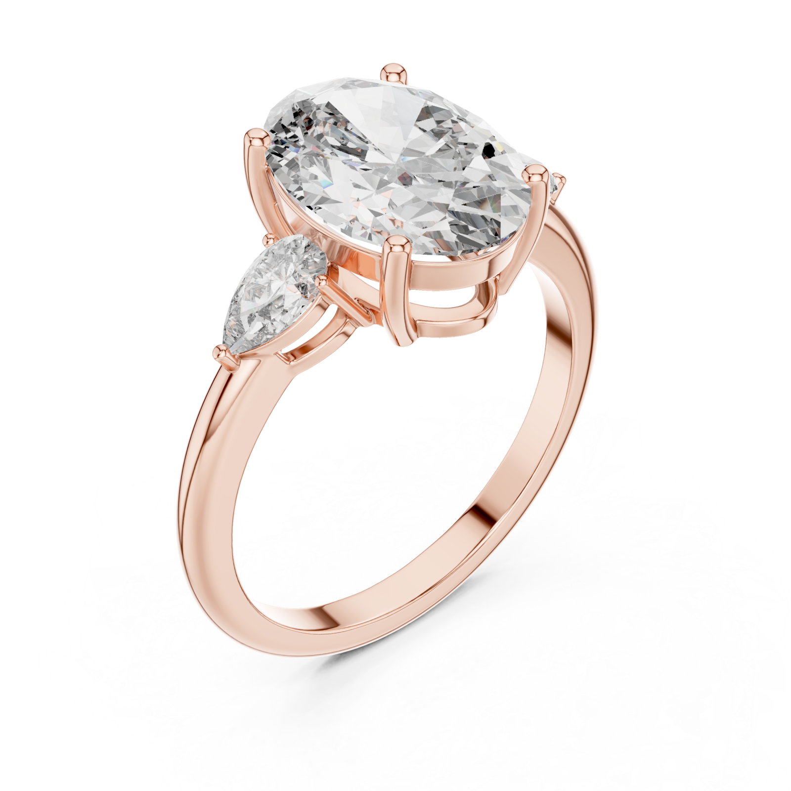  Rose Gold Serene Arc Harmony Eternity Band Ring Right View