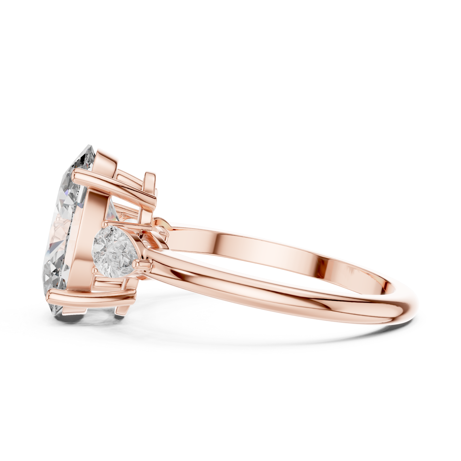  Rose Gold Serene Arc Harmony Eternity Band Ring Side View