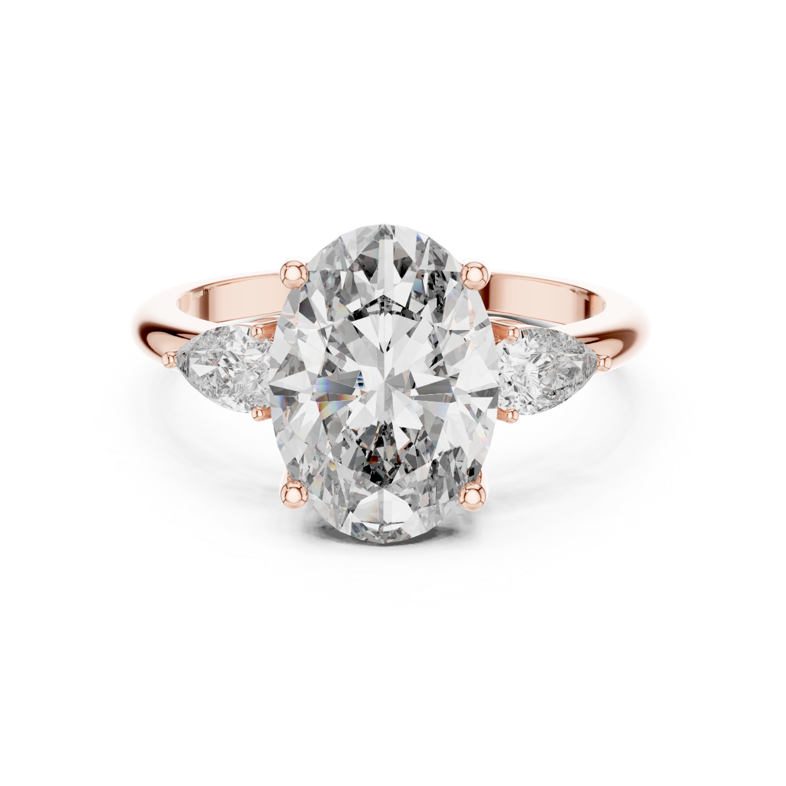  Rose Gold Serene Arc Harmony Eternity Band Ring Front View