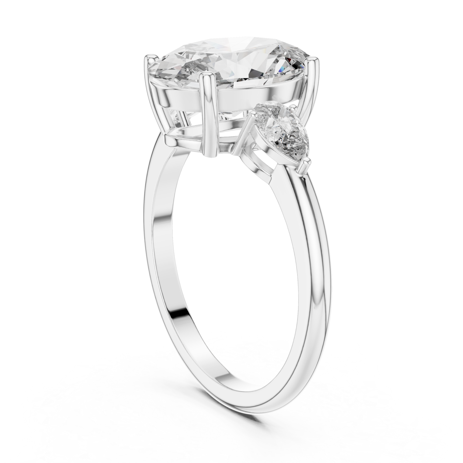  White Gold Serene Arc Harmony Eternity Band Ring Left View
