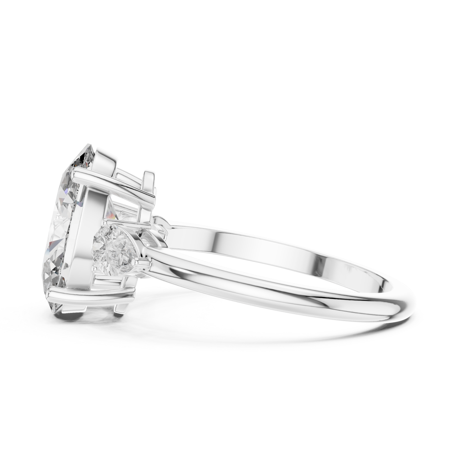  White Gold Serene Arc Harmony Eternity Band Ring Side View
