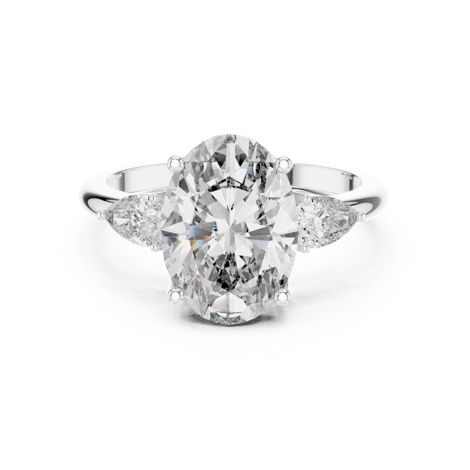  White Gold Serene Arc Harmony Eternity Band Ring Front View