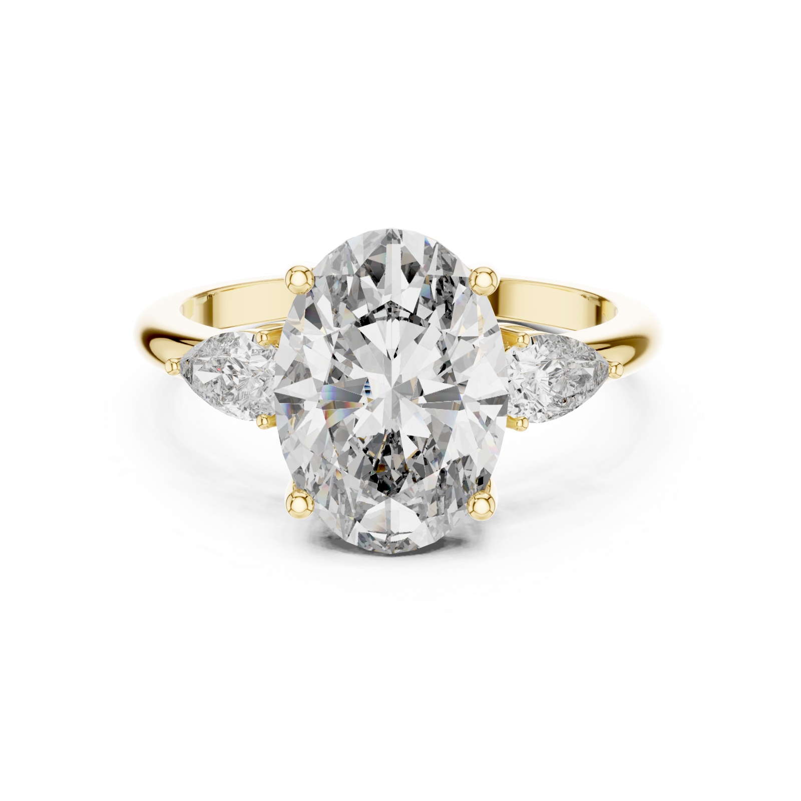  Gold Serene Arc Harmony Eternity Band Ring Front View