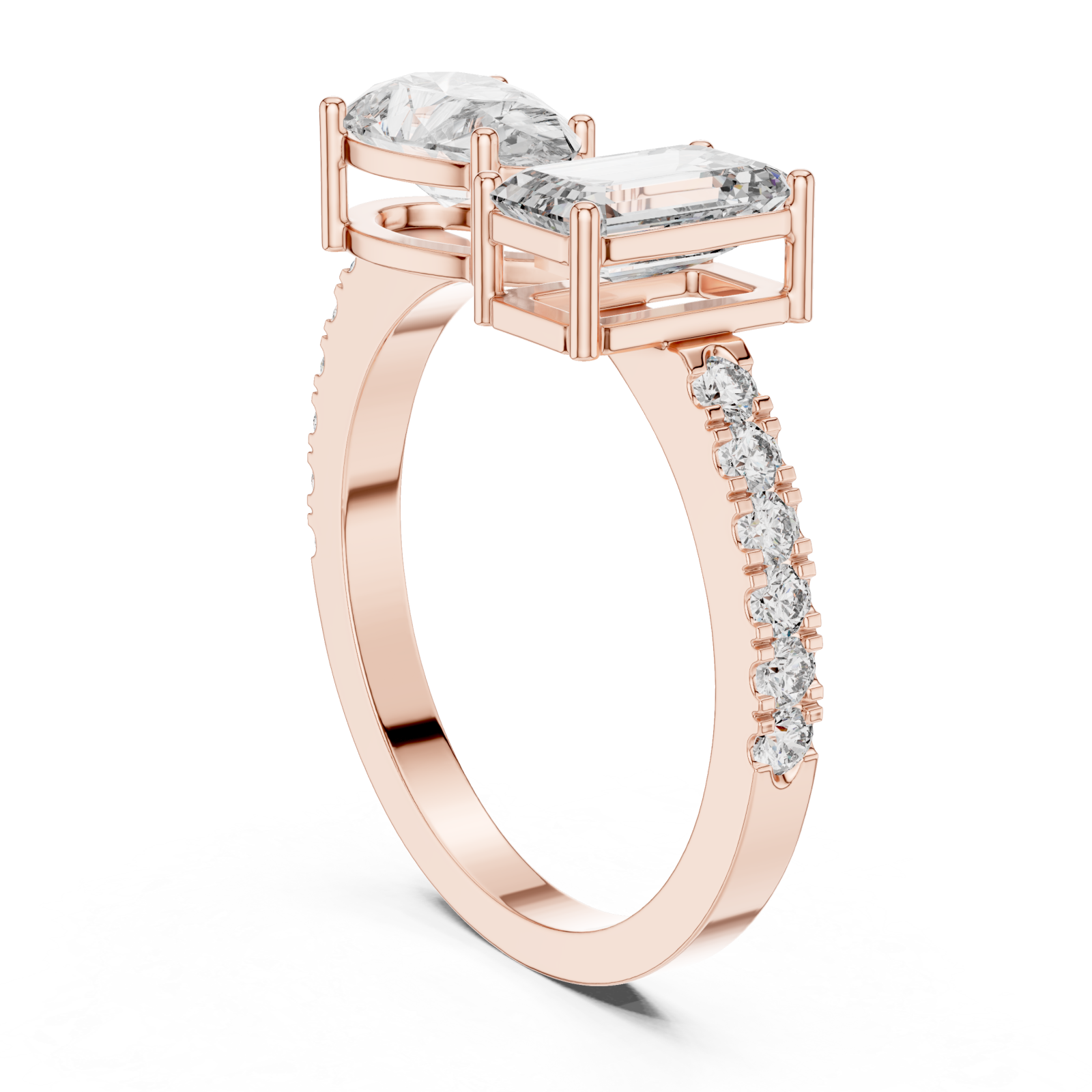  Rose Gold Radiance Pathway Ring Left View