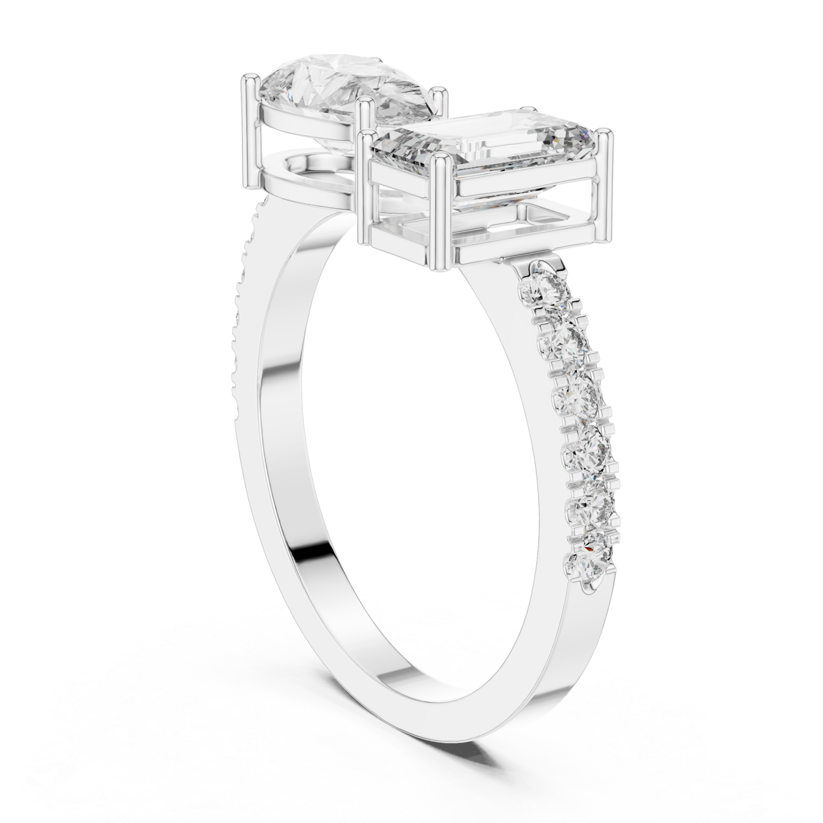  White Gold Radiance Pathway Ring Left View