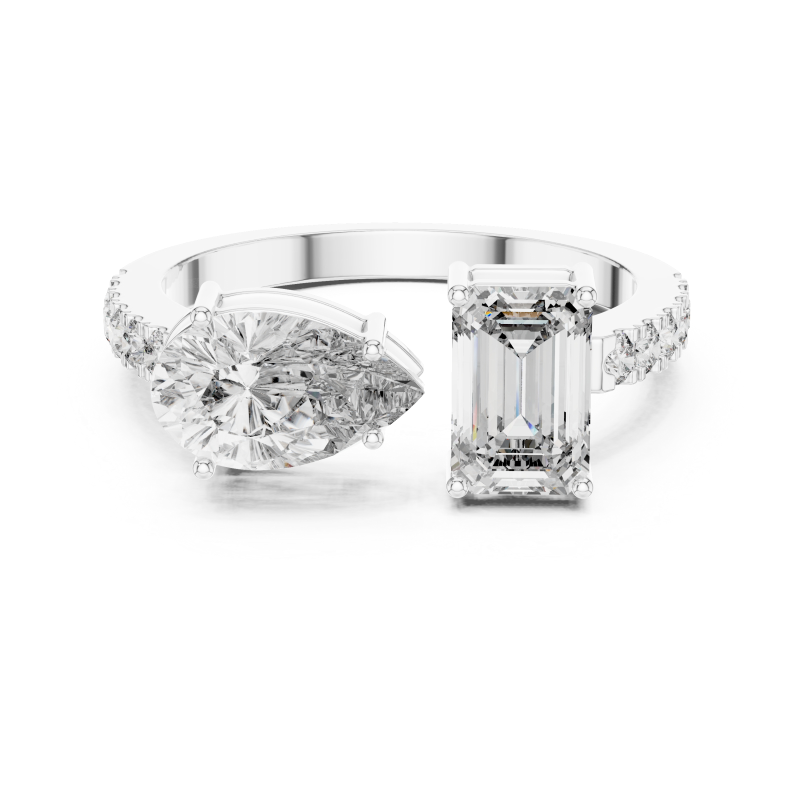  White Gold Radiance Pathway Ring Front View