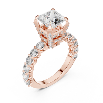  Rose Gold Twilight Glow Marquise Halo Ring Right View