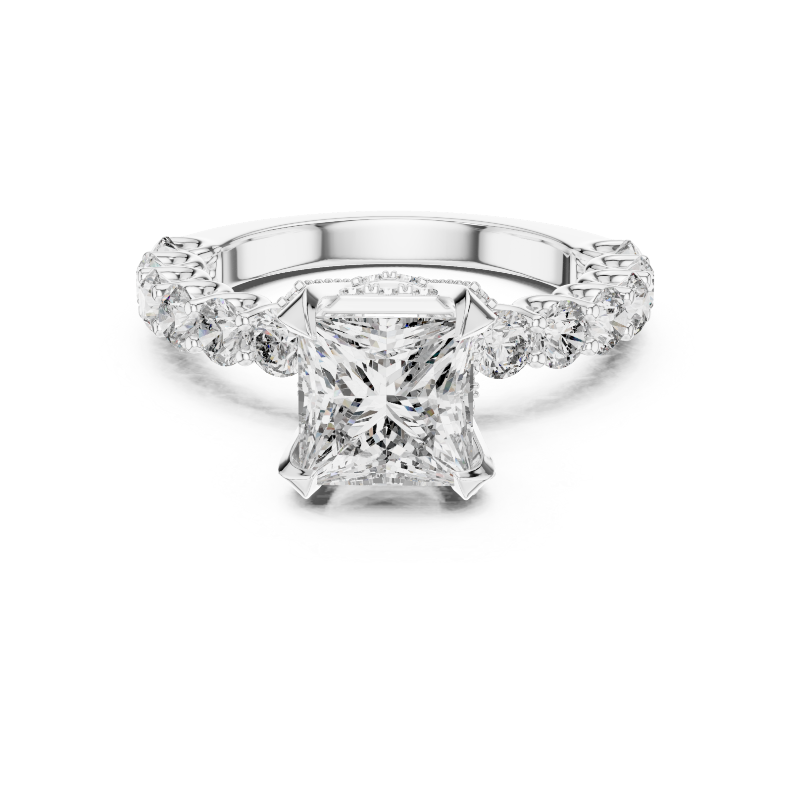  White Gold Twilight Glow Marquise Halo Ring Front View