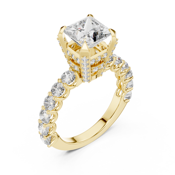 Gold Twilight Glow Marquise Halo Ring Right View