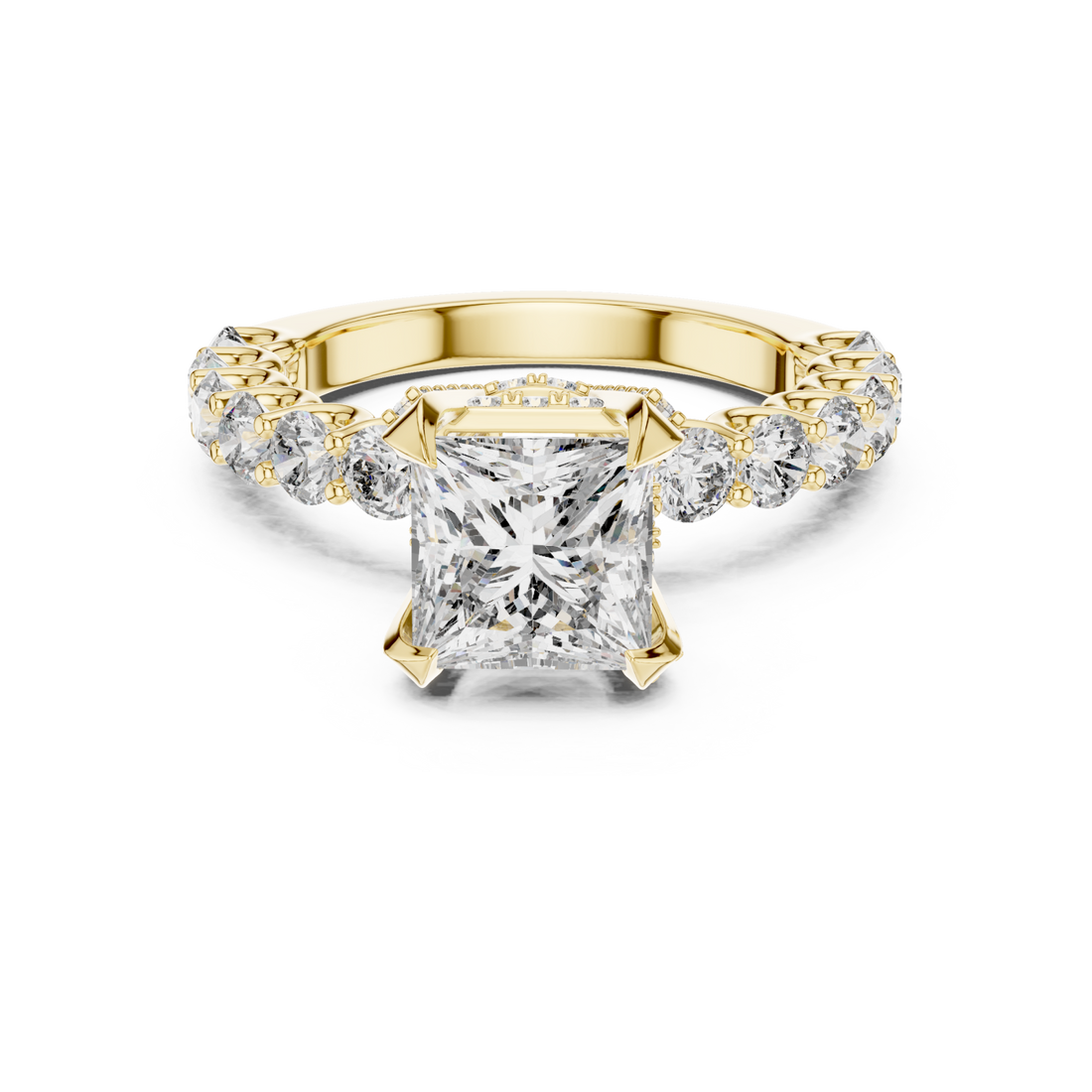 Gold Twilight Glow Marquise Halo Ring Right View