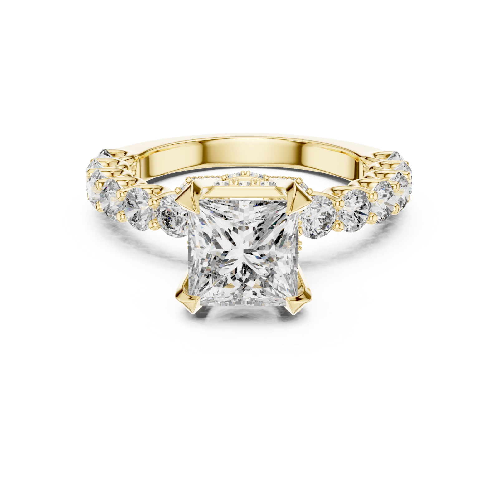  Gold Twilight Glow Marquise Halo Ring Front View