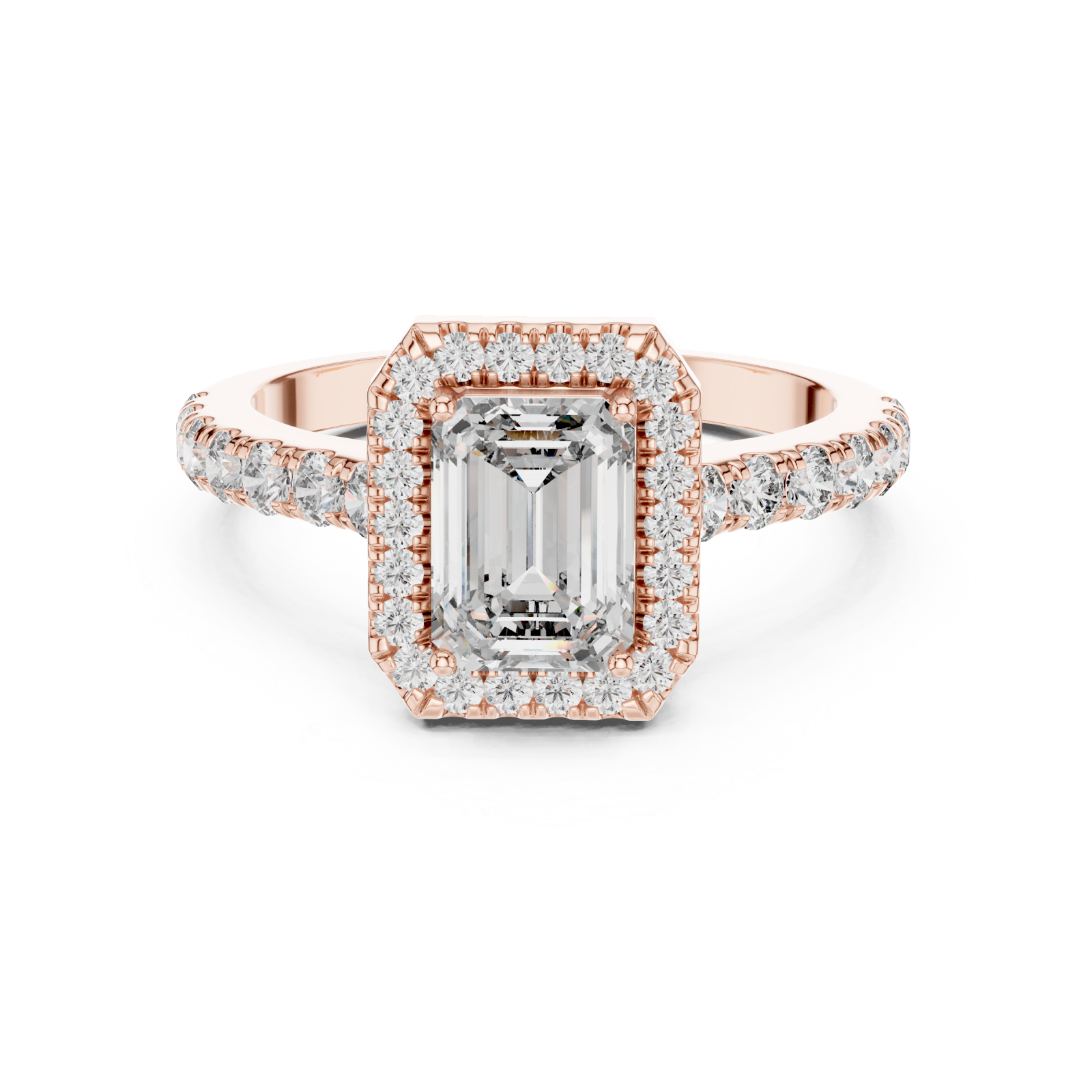  Rose Gold Enchanted Whisper PavÃ© Band Ring Front View