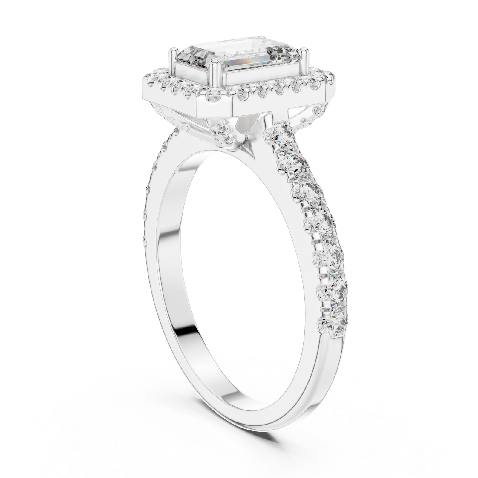  White Gold Enchanted Whisper PavÃ© Band Ring Left View
