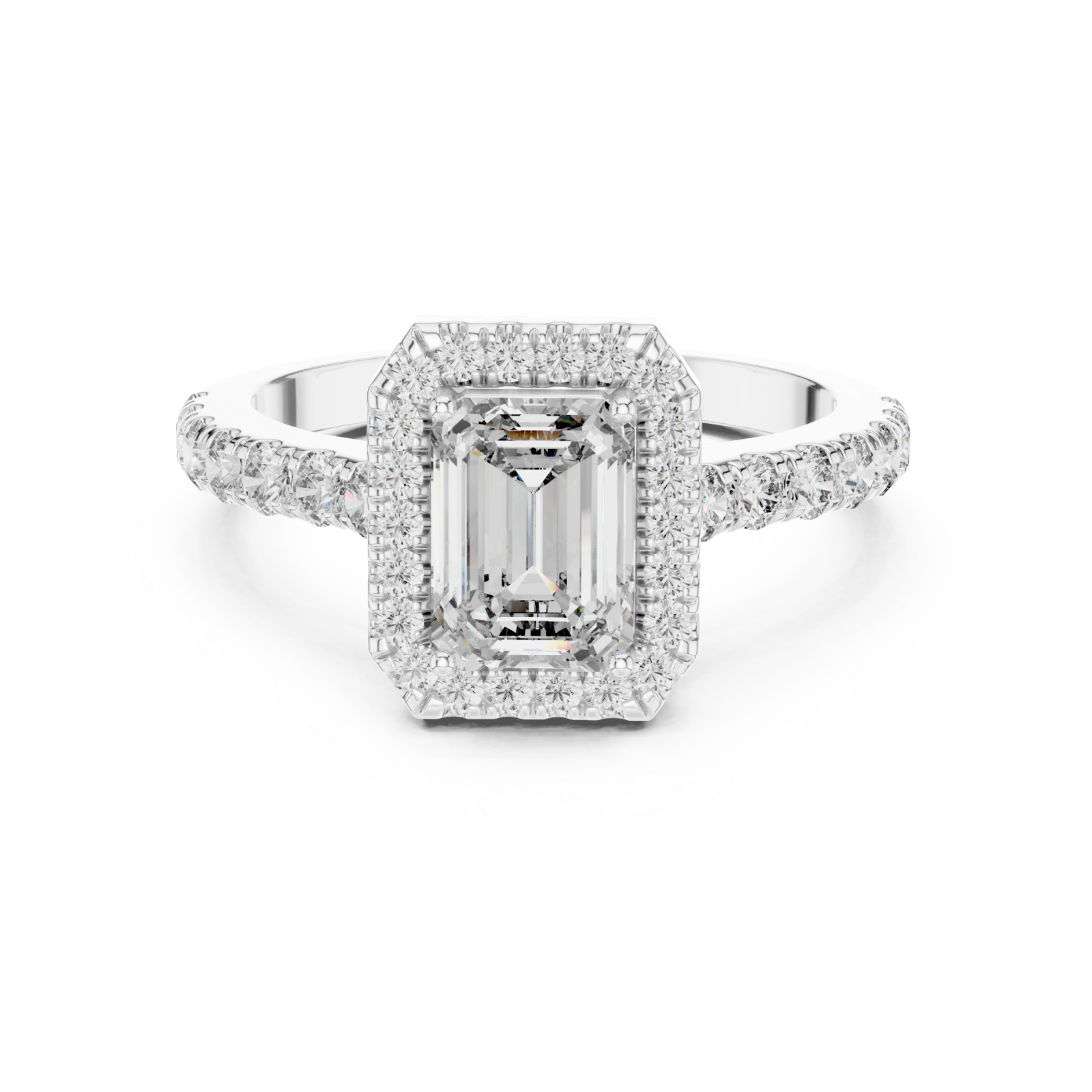  White Gold Enchanted Whisper PavÃ© Band Ring Front View