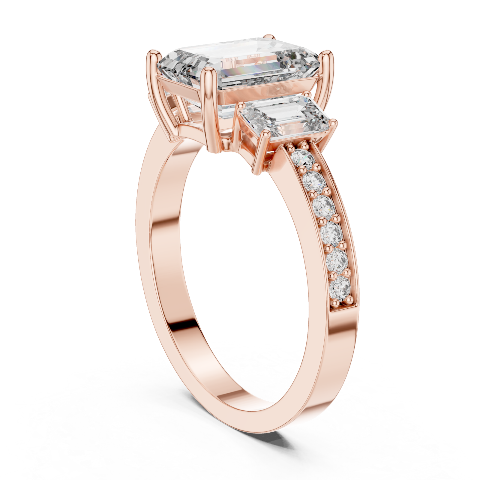  Rose Gold Enchanted Allure Signature Halo Setting Ring Left View