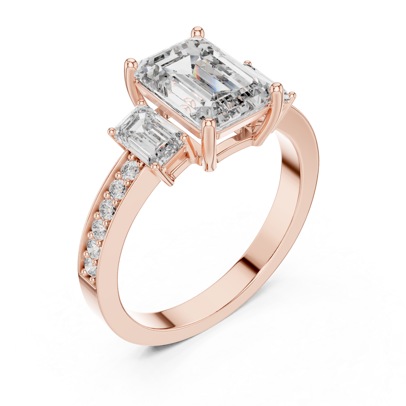  Rose Gold Enchanted Allure Signature Halo Setting Ring Right View