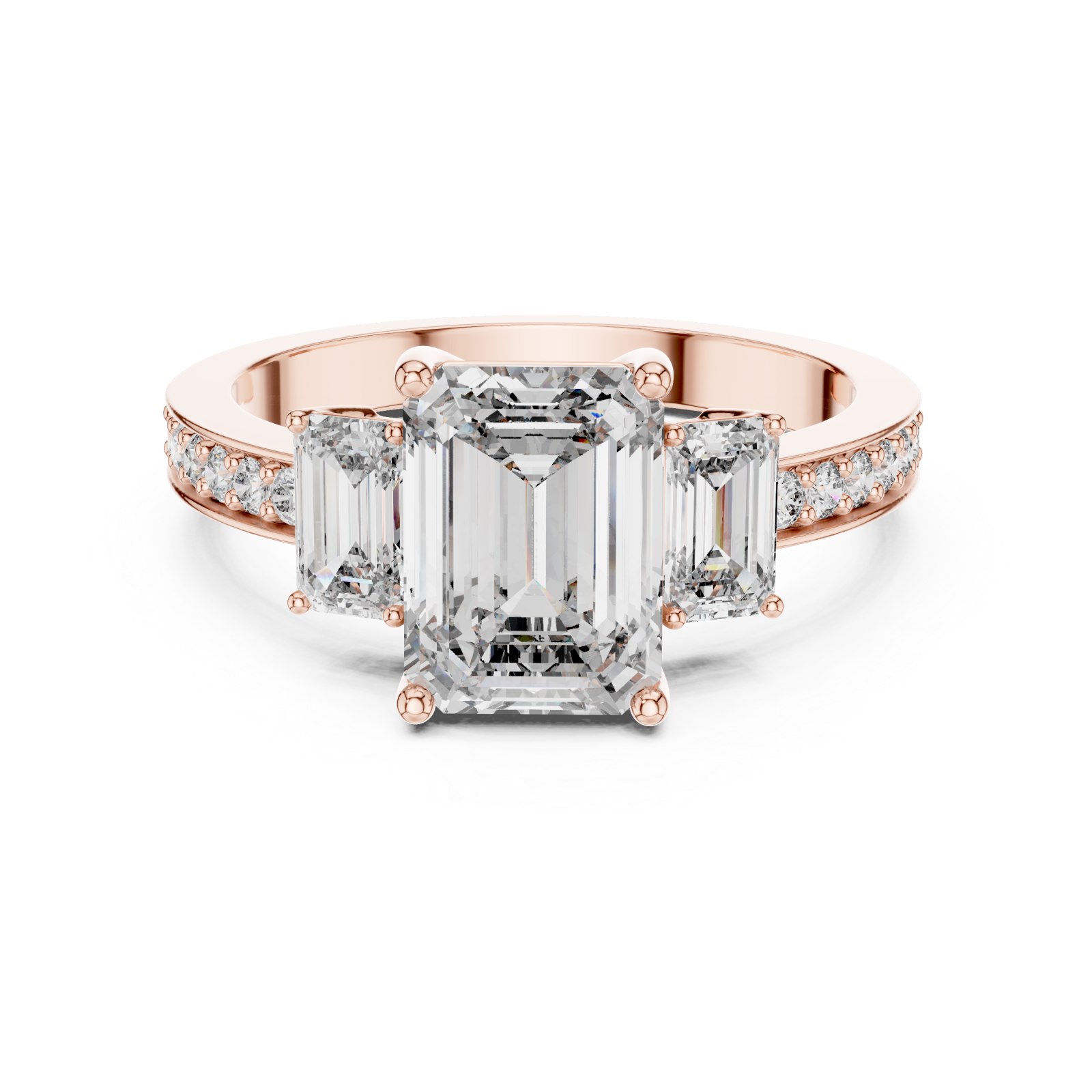  Rose Gold Enchanted Allure Signature Halo Setting Ring Front View