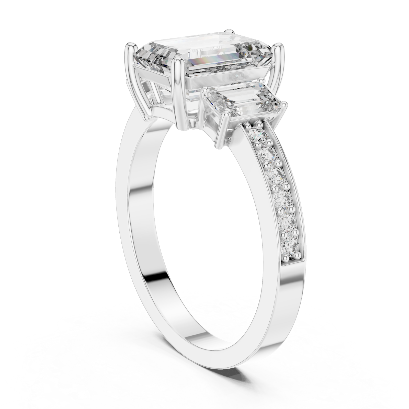  White Gold Enchanted Allure Signature Halo Setting Ring Left View