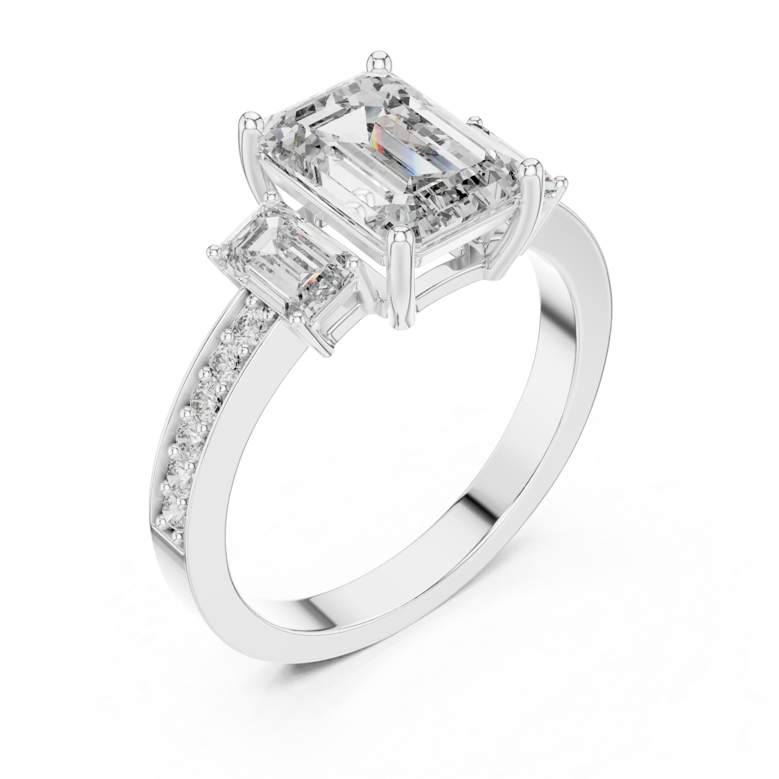  White Gold Enchanted Allure Signature Halo Setting Ring Right View