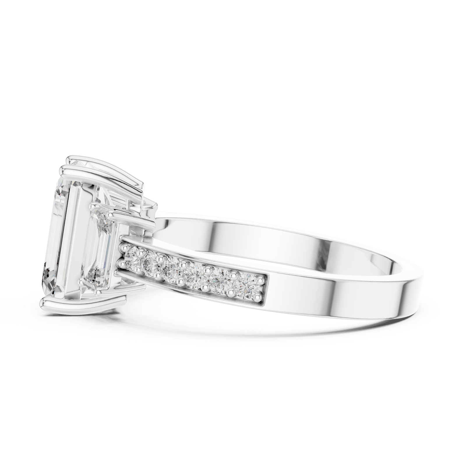  White Gold Enchanted Allure Signature Halo Setting Ring Side View