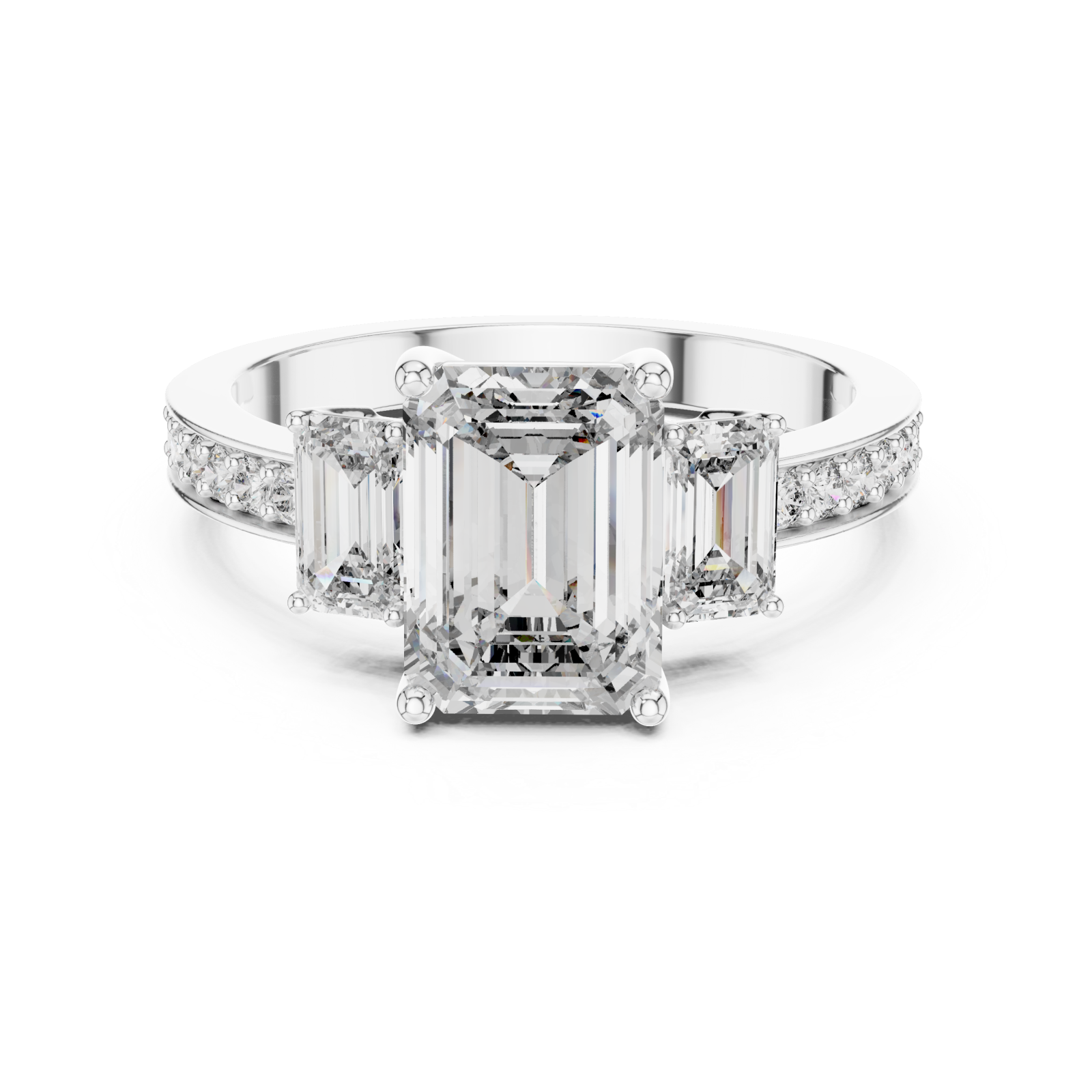  White Gold Enchanted Allure Signature Halo Setting Ring Front View