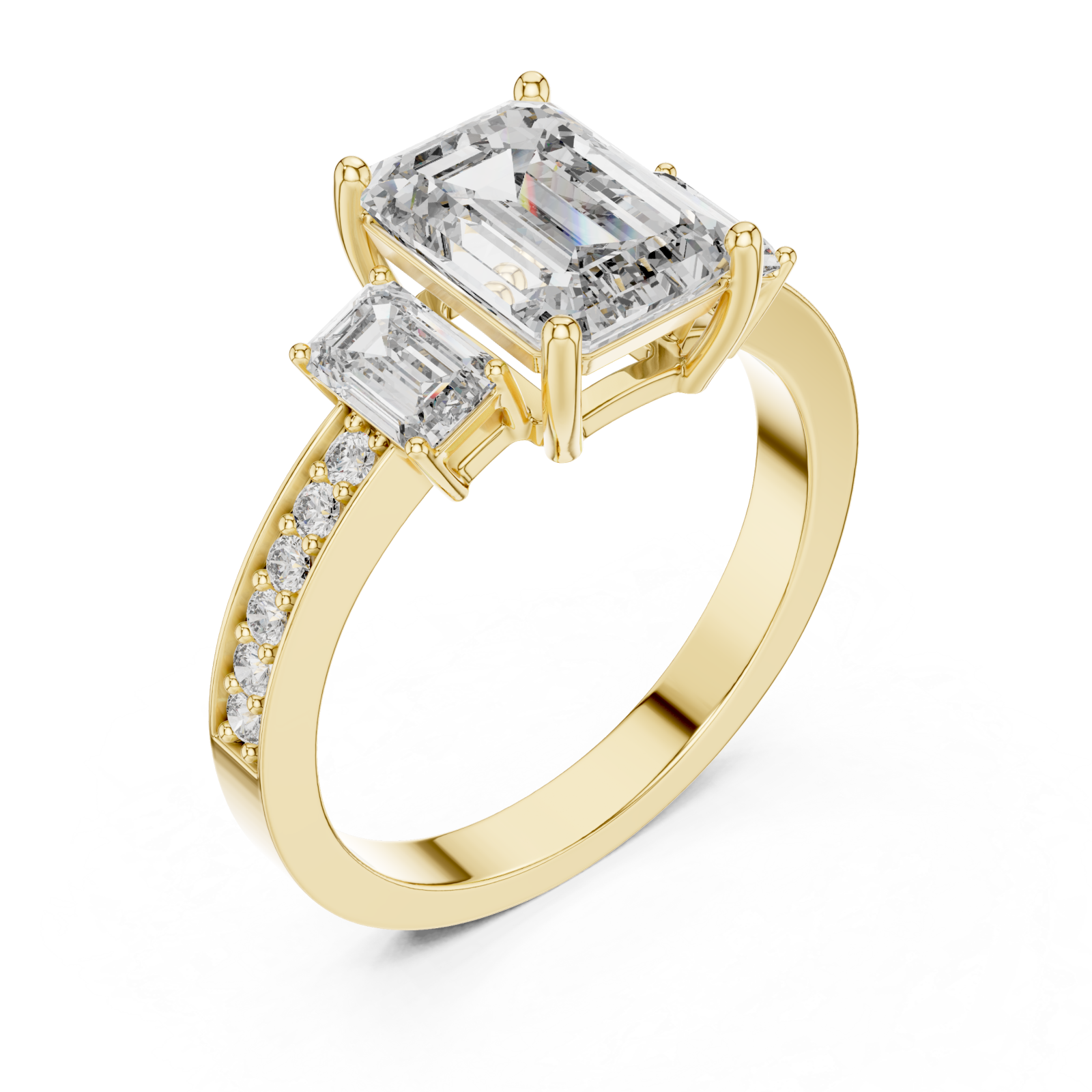 Gold Enchanted Allure Signature Halo Setting Ring Right View