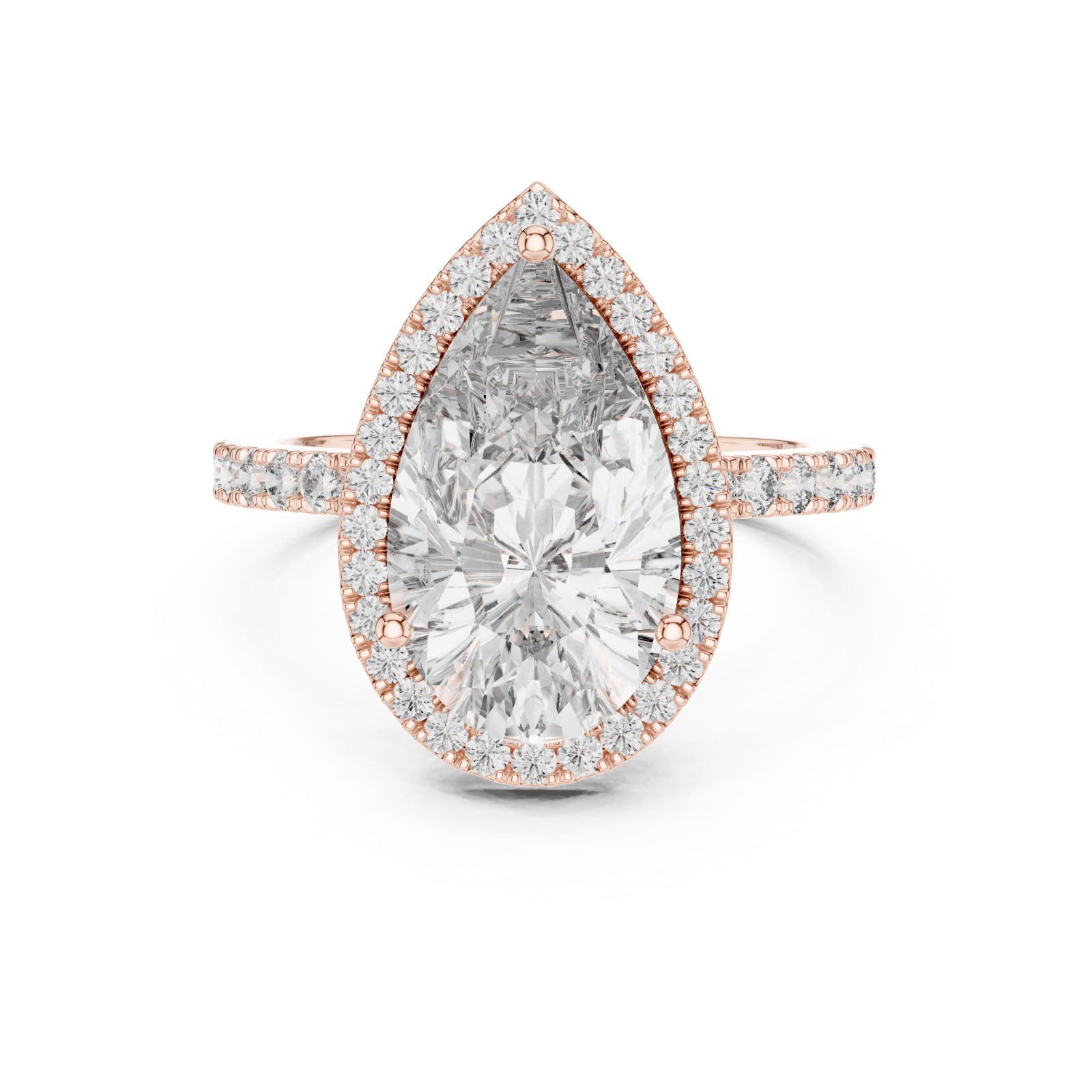  Rose Gold Celestial Whisper Halo Band Ring Front View