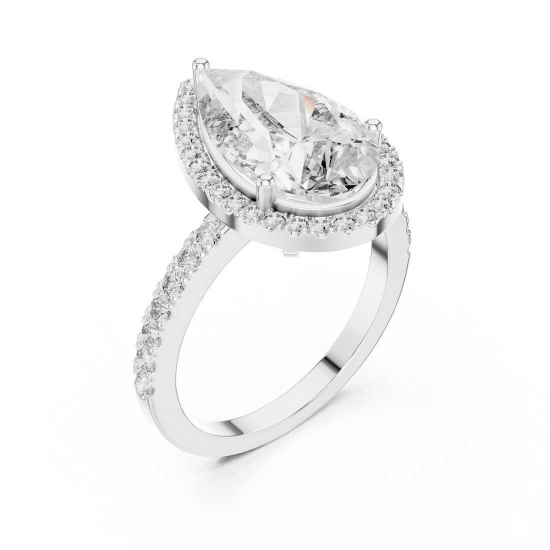  White Gold Celestial Whisper Halo Band Ring Right View