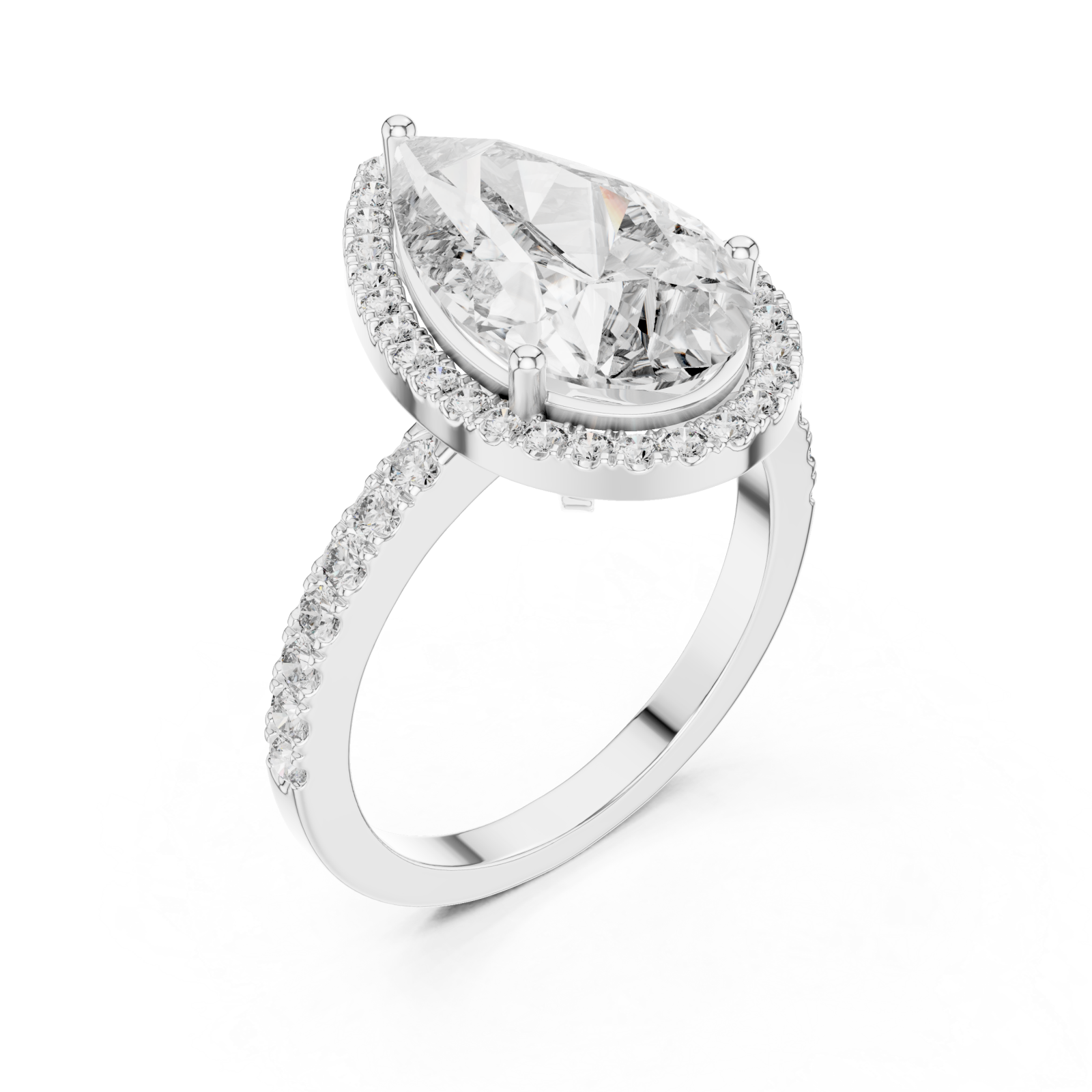  White Gold Celestial Whisper Halo Band Ring Right View