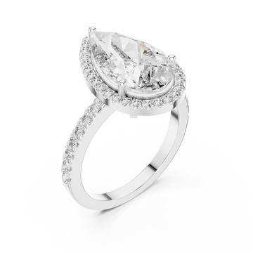  White Gold Celestial Whisper Halo Band Ring Right View