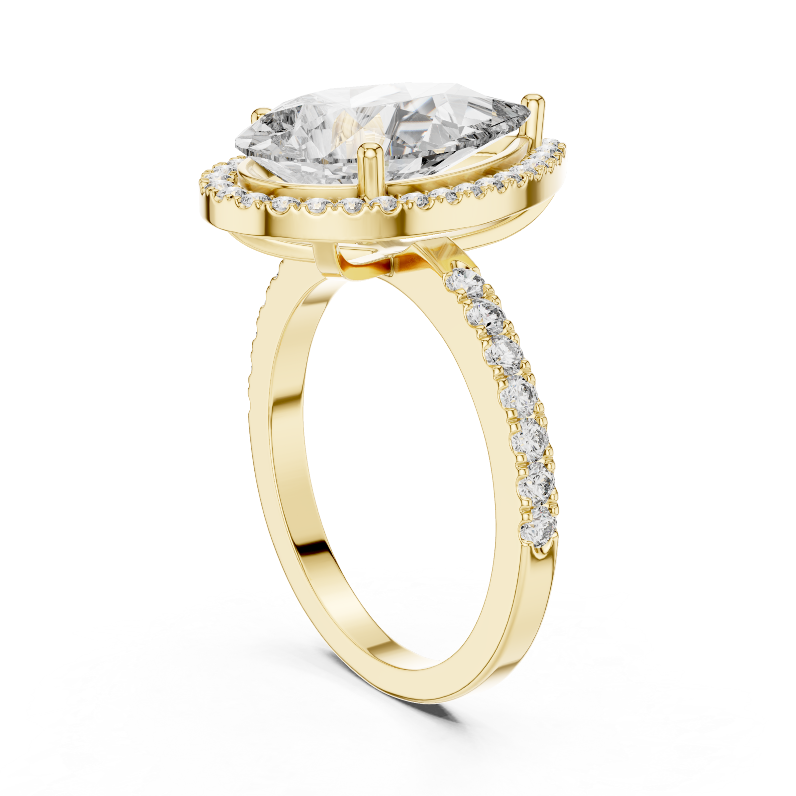  Gold Celestial Whisper Halo Band Ring Left View