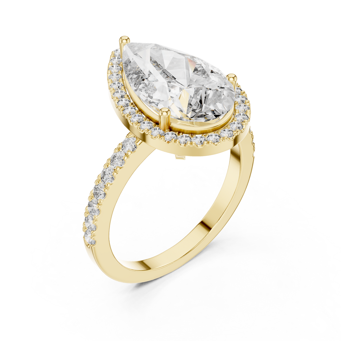 Gold Celestial Whisper Halo Band Ring Right View