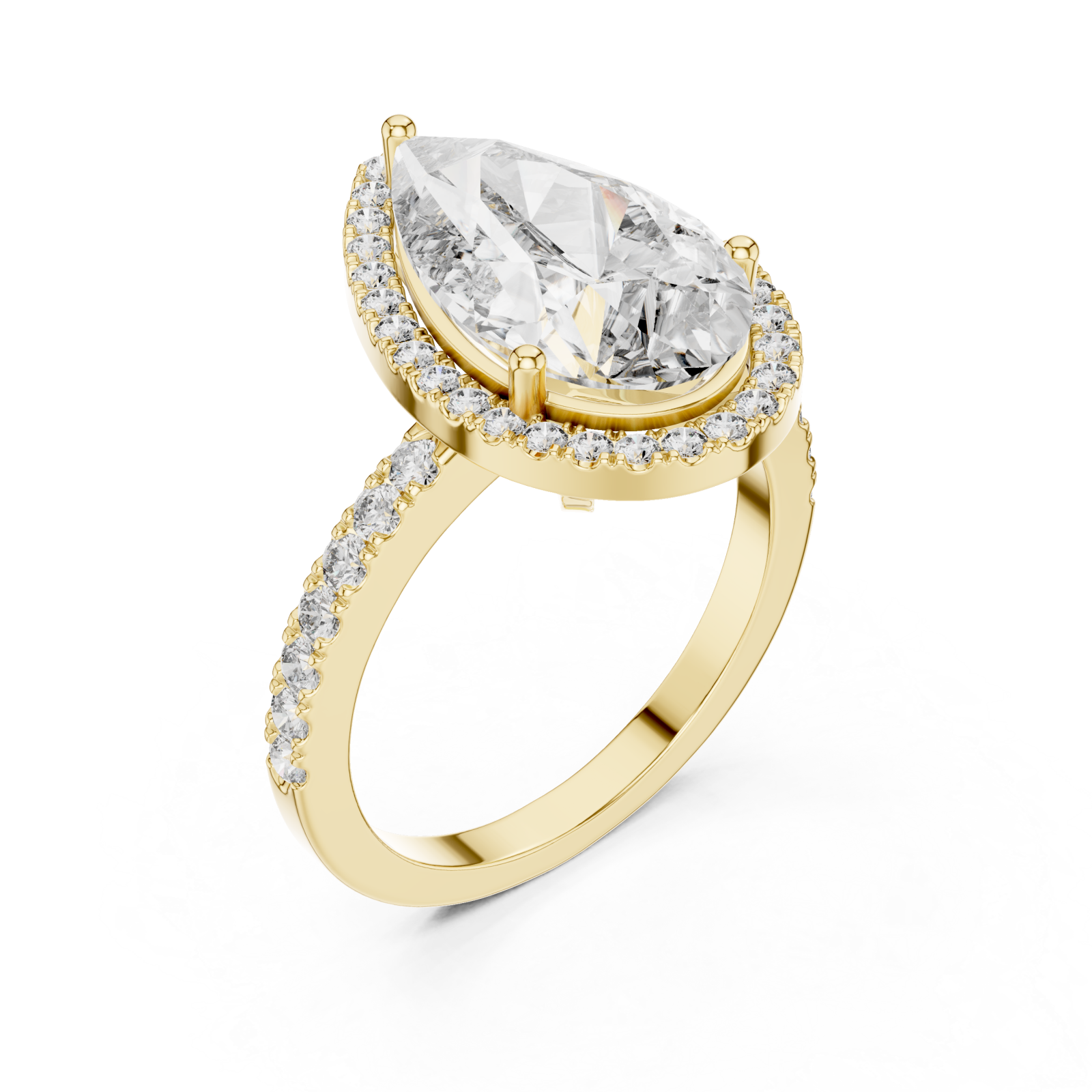 Gold Celestial Whisper Halo Band Ring Right View