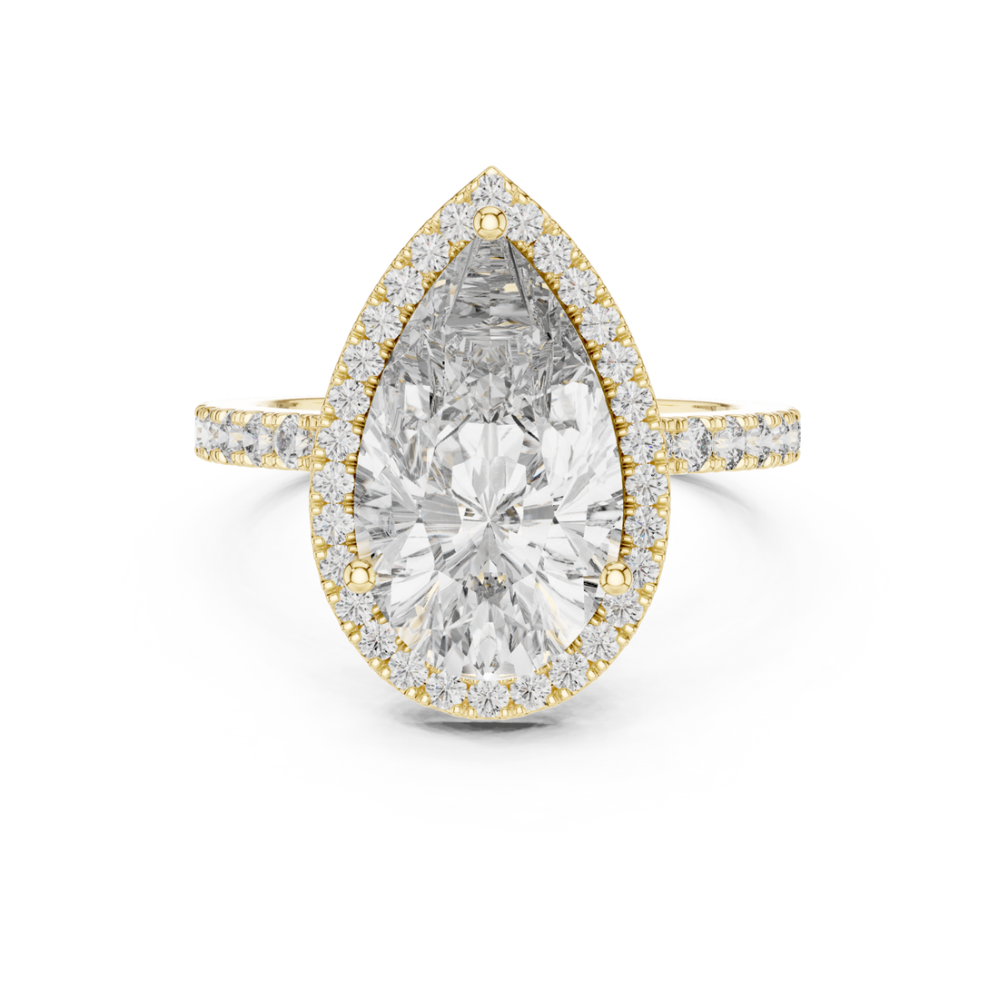 Gold Celestial Whisper Halo Band Ring Right View