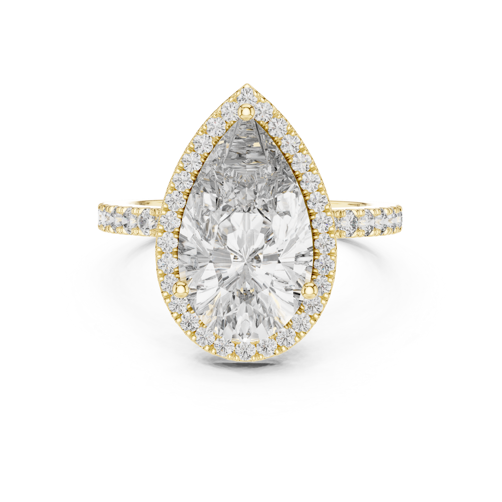  Gold Celestial Whisper Halo Band Ring Front View
