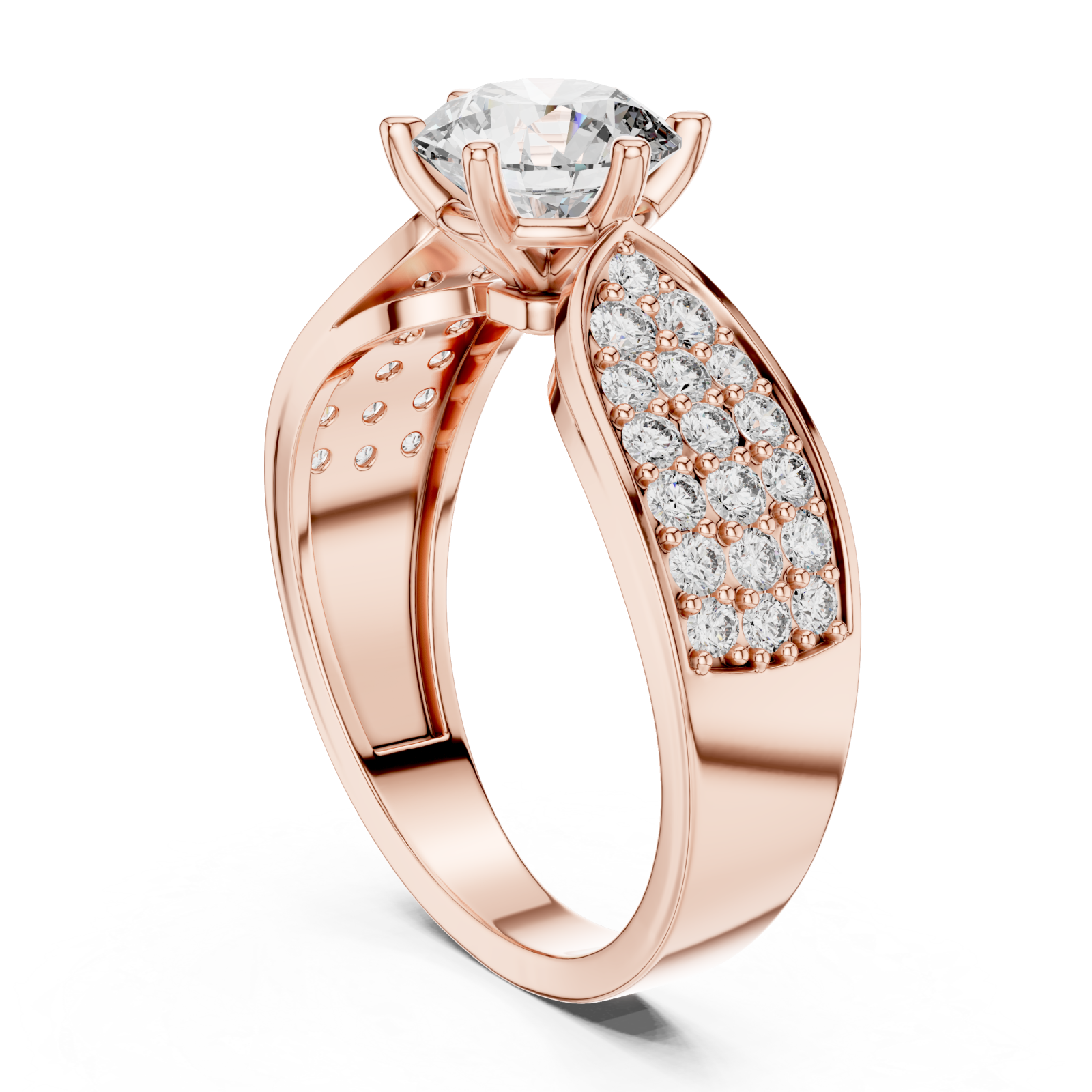  Rose Gold Aurora Petal Embrace Ring Left View
