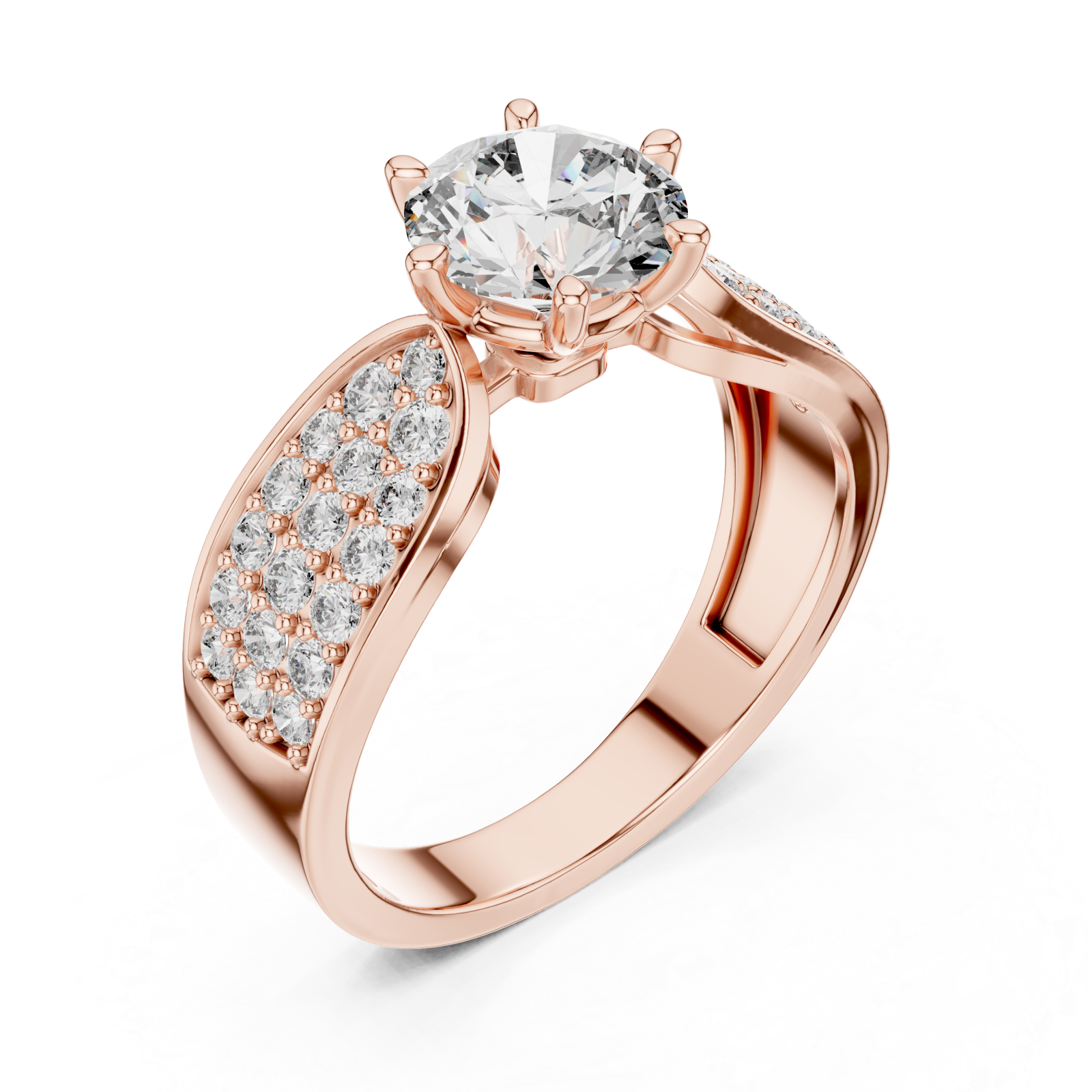  Rose Gold Aurora Petal Embrace Ring Right View