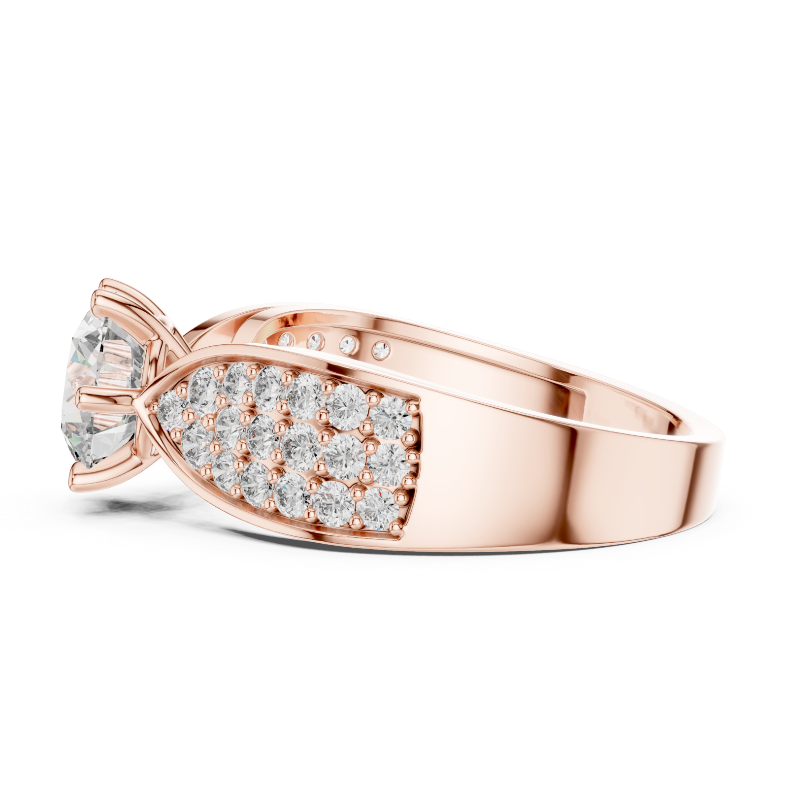  Rose Gold Aurora Petal Embrace Ring Side View