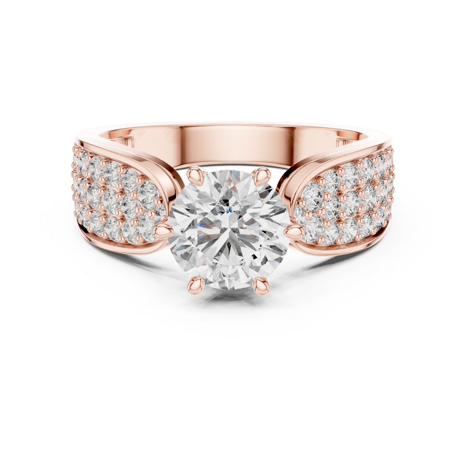  Rose Gold Aurora Petal Embrace Ring Front View