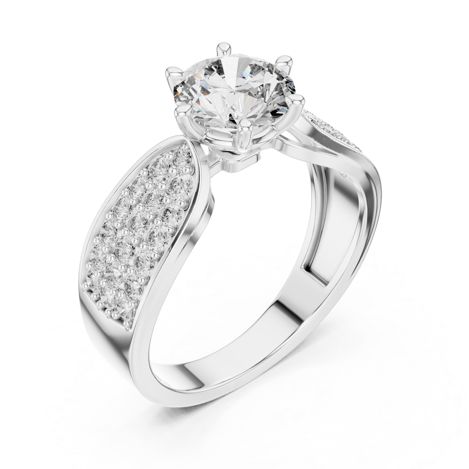  White Gold Aurora Petal Embrace Ring Right View