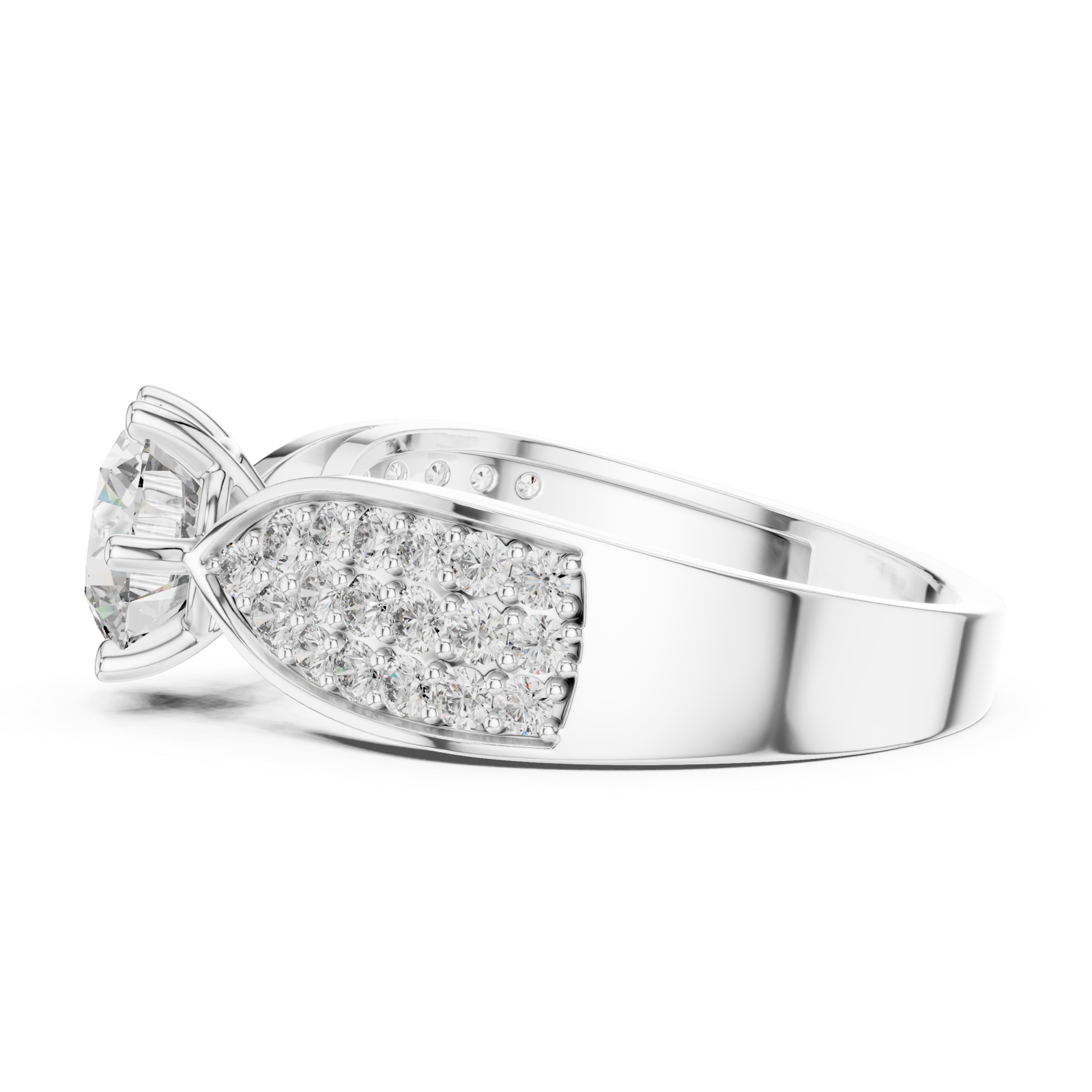  White Gold Aurora Petal Embrace Ring Side View