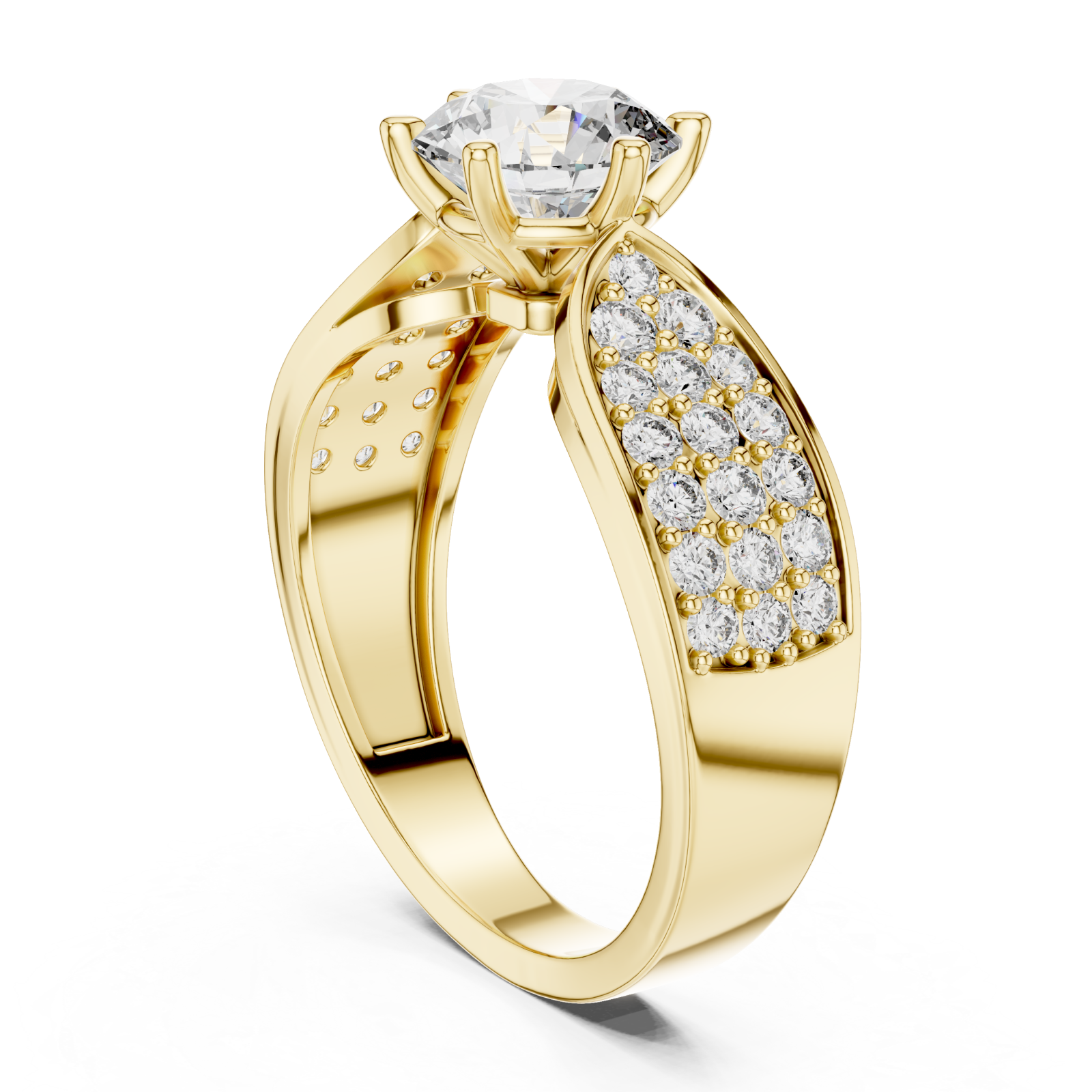  Gold Aurora Petal Embrace Ring Left View