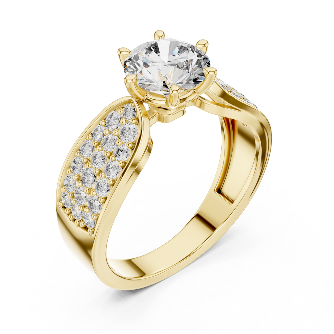 Gold Aurora Petal Embrace Ring Right View