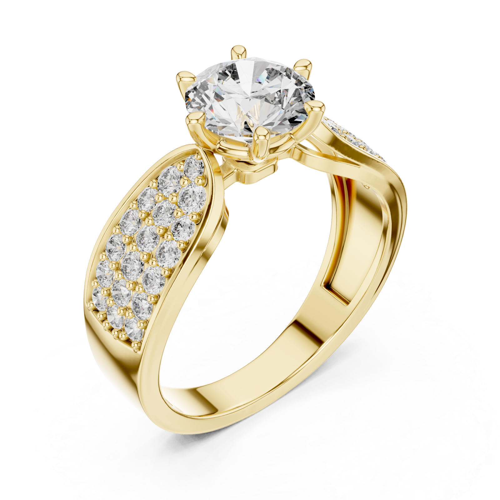 Gold Aurora Petal Embrace Ring Right View